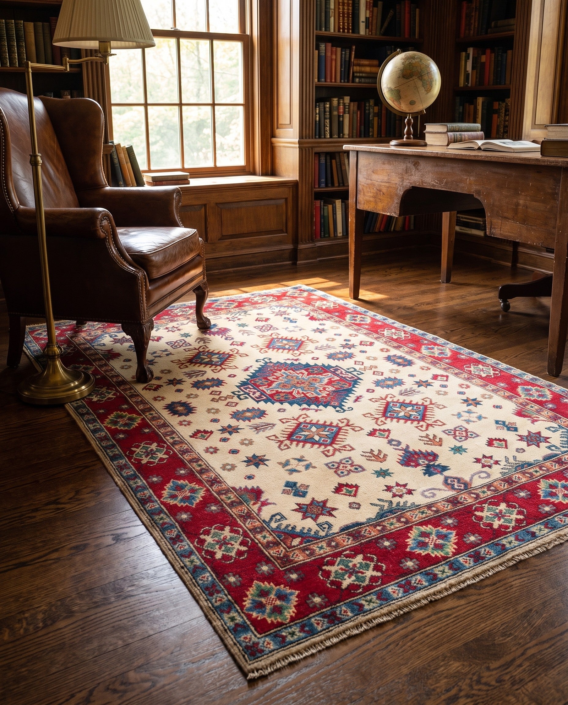 Detail image 3 of 10: 4' 10 x 6' 7 Hand Knotted Kazak Rug
