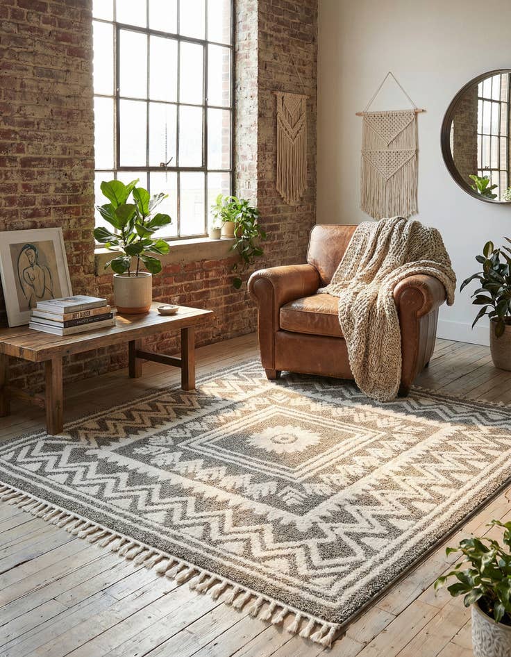 Detail image of 7' 10 x 7' 10 Boho Square Rug