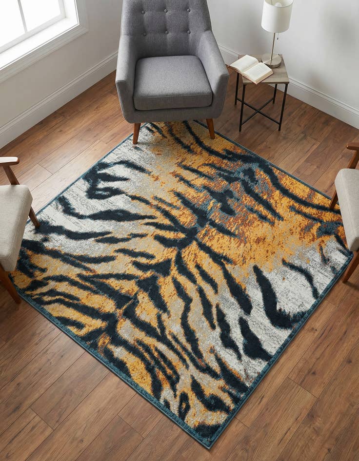 Detail image of 5' 3 x 5' 3 Kamala Washable Square Rug