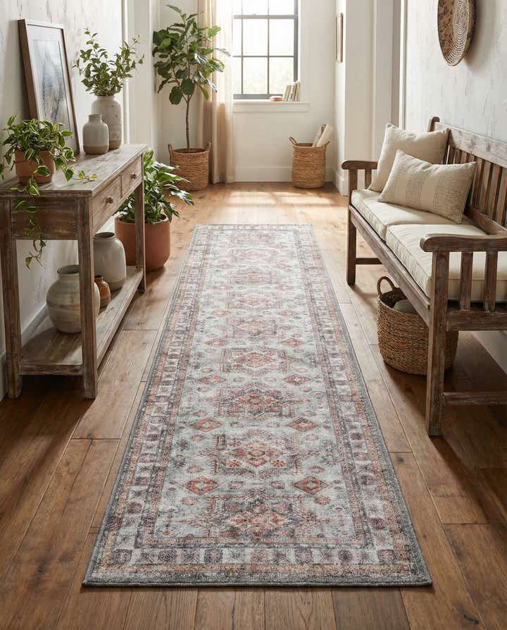2' x 8' Washable Timeless Runner Rug