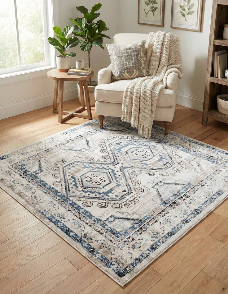 Detail image of 4' x 4' Charlotte Square Rug