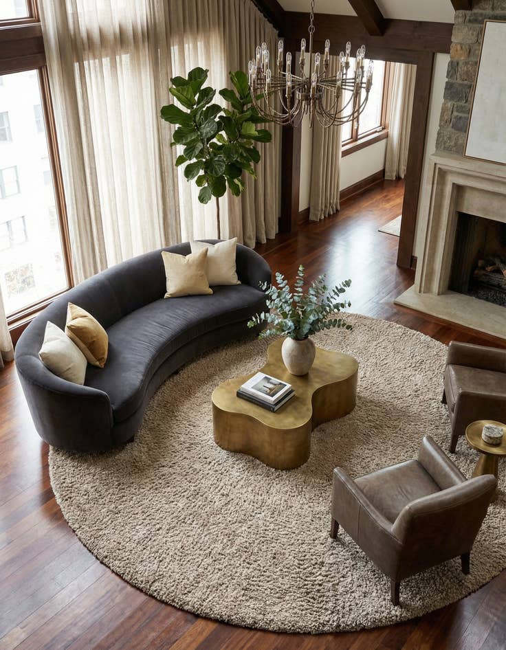 Detail image of 10' x 10' Haka Deluxe Shag Round Rug