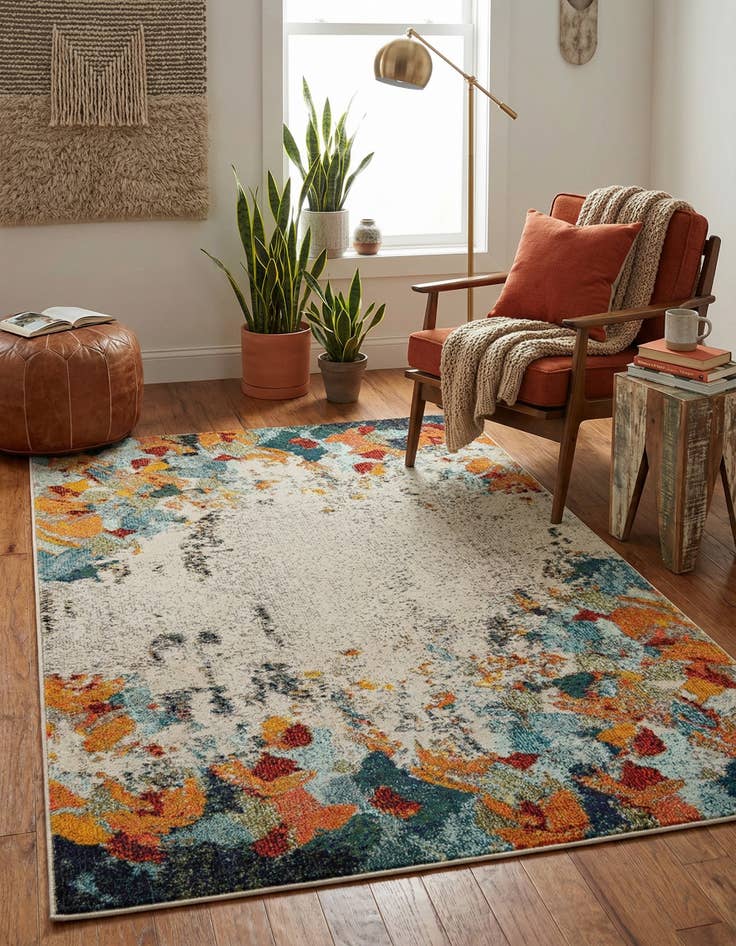 Detail image of 4' x 6' Washable Theia Rug