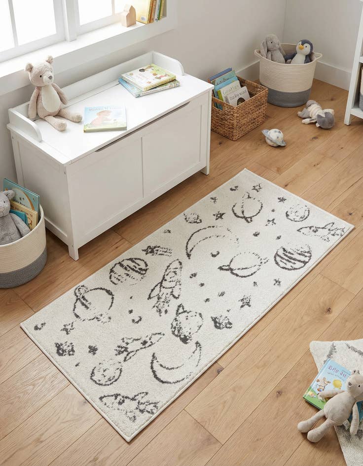 Detail image of 2' 2 x 3' 11 Planets Whimsy Kids Runner Rug
