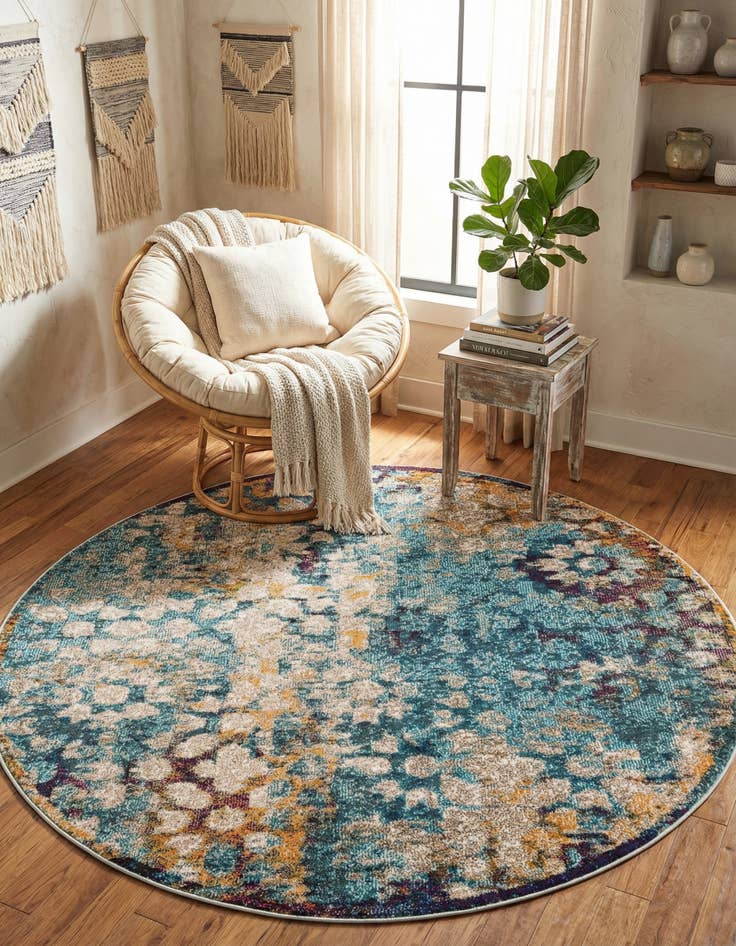 Detail image of 6' x 6' Washable Carnevale Round Rug