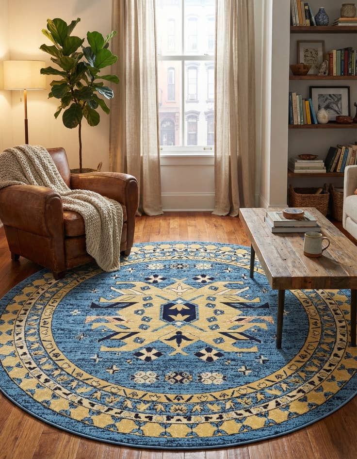 Detail image of 7' 10 x 7' 10 Heris Round Rug