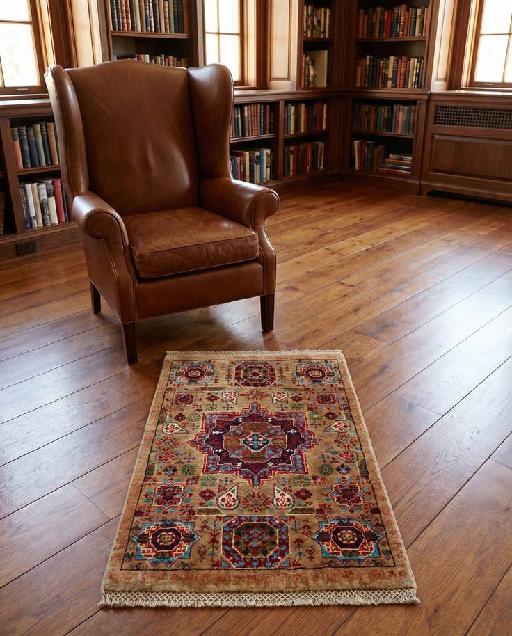 Detail image of 2' x 3' 1 Hand Knotted Mamluk Ziegler Rug