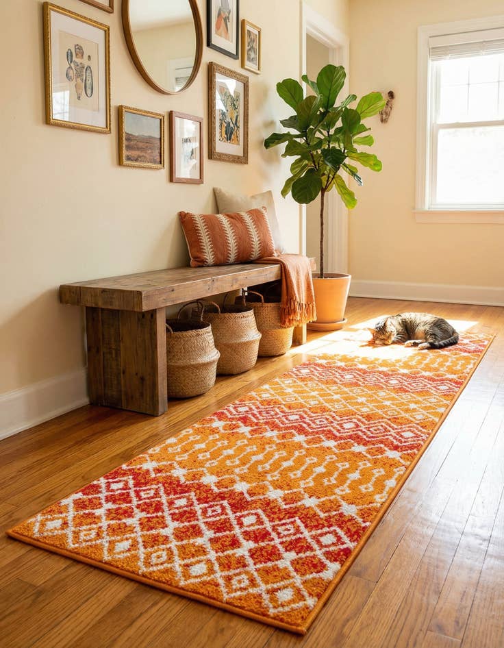 Detail image of 2' x 7' Moroccan Trellis Runner Rug