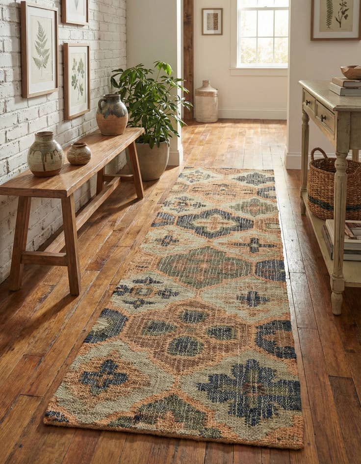 Detail image of 2' x 8' Hand Woven Kala Handwoven Jute Runner Rug