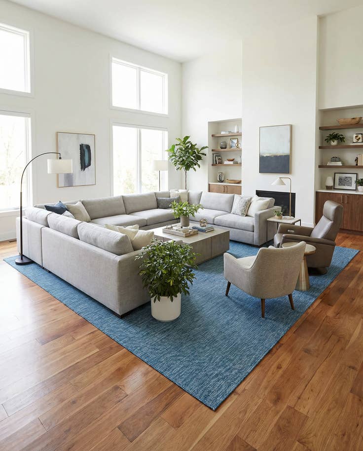 Detail image of 13' x 13' Easy-Clean Solid Indoor / Outdoor Square Rug