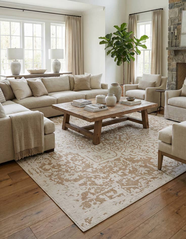 Detail image of 13' x 13'  Washable Jill Zarin Dubai Indoor / Outdoor Square Rug