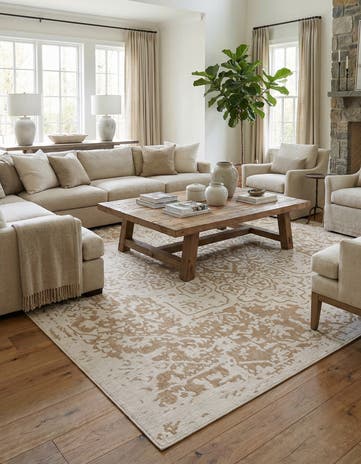 Beige Easy-Clean Jill Zarin Dubai Indoor / Outdoor Square Rug