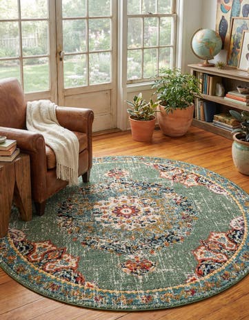 Green Madeline Round Rug