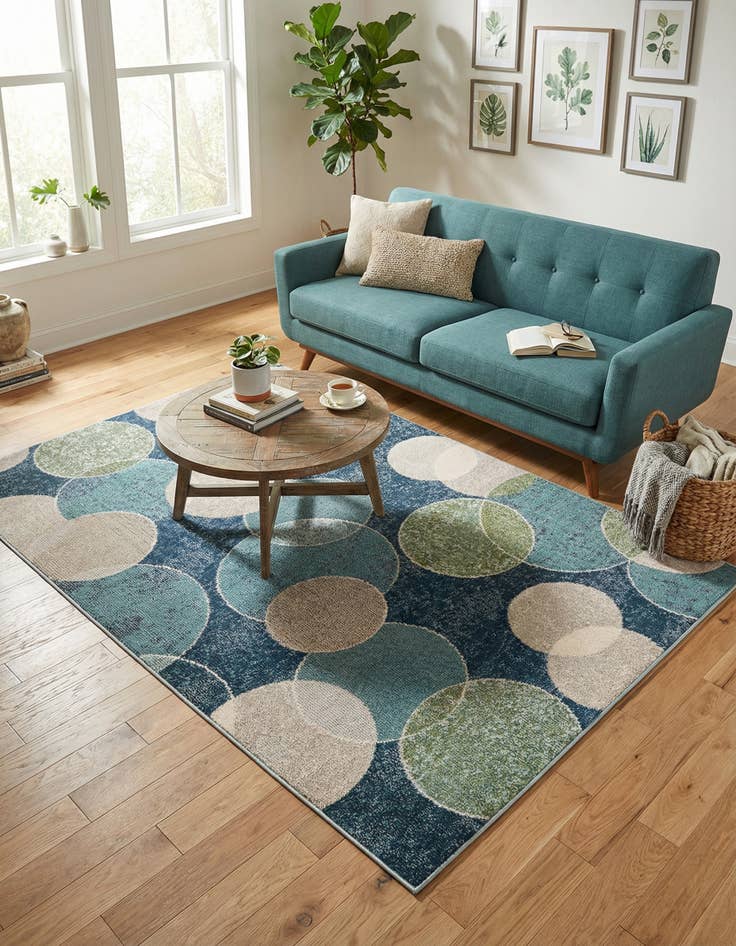 Detail image of 5' x 8'  Washable Spectrum Rug