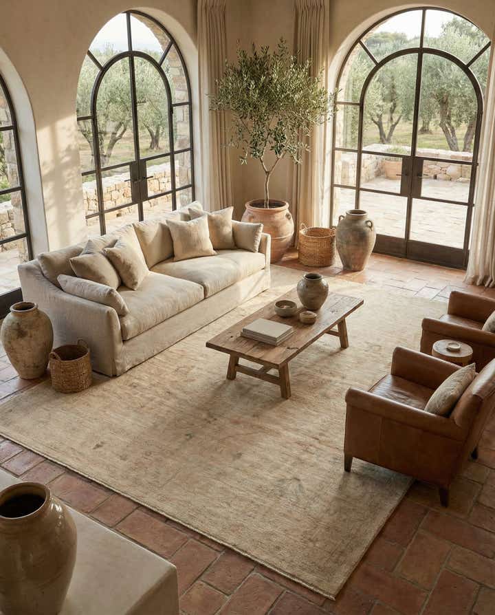 8' 8 x 11' 5 Hand Knotted Oushak Wool Rug