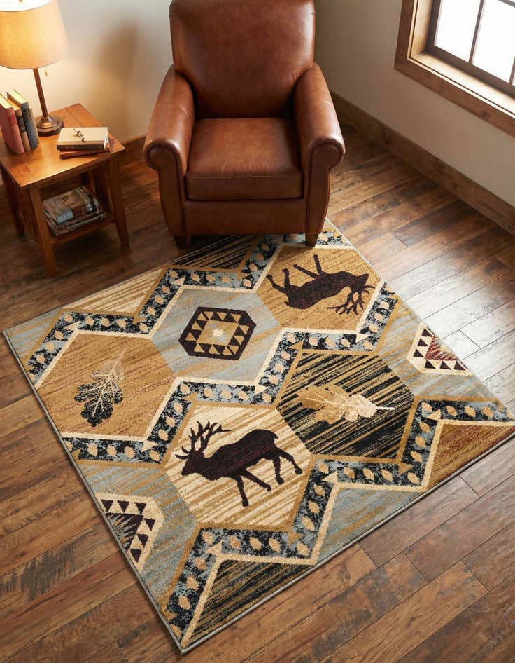 Detail image of 5' 3 x 5' 3 Pioneer Square Rug