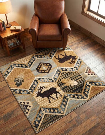 5' 3 x 5' 3 Pioneer Square Rug