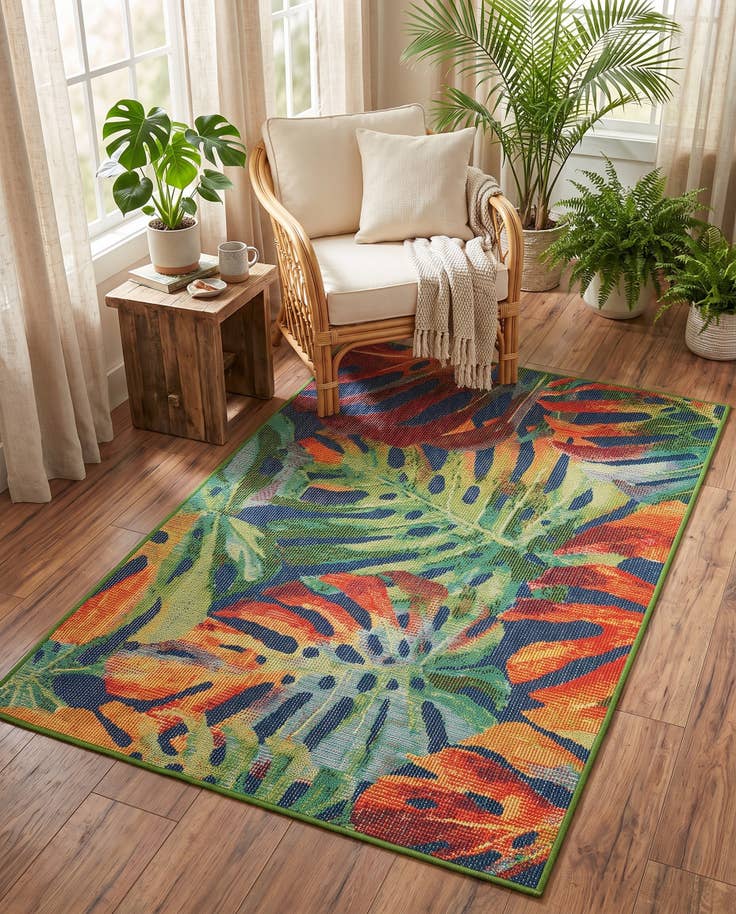 Detail image of 4' 1 x 6' 1 Easy-Clean Baja Indoor / Outdoor Rug