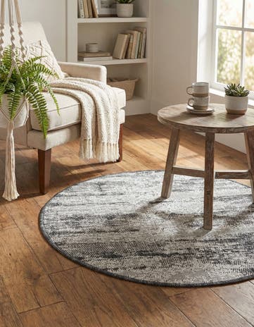 3' x 3' Easy-Clean Modern Indoor / Outdoor Round Rug