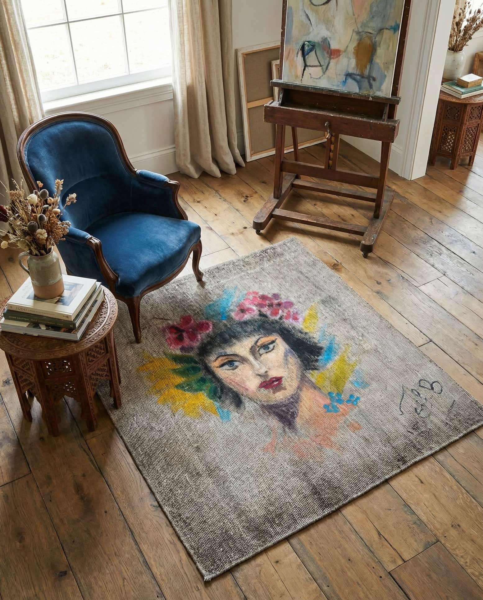 3' 3 x 3' 8 Hand Knotted Ultra Vintage Persian Wool Square Rug