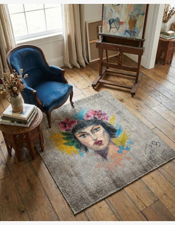 3' 3 x 3' 8 Hand Knotted Ultra Vintage Persian Wool Square Rug