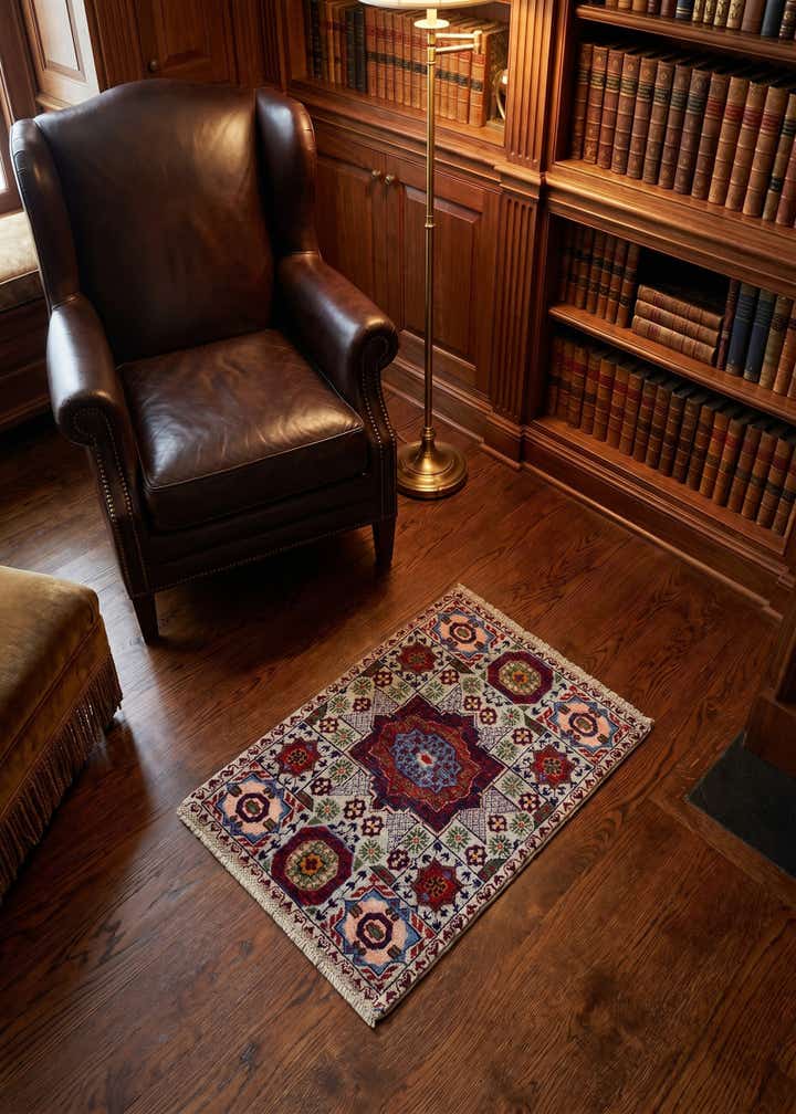 2' x 3' Hand Knotted Mamluk Ziegler Rug