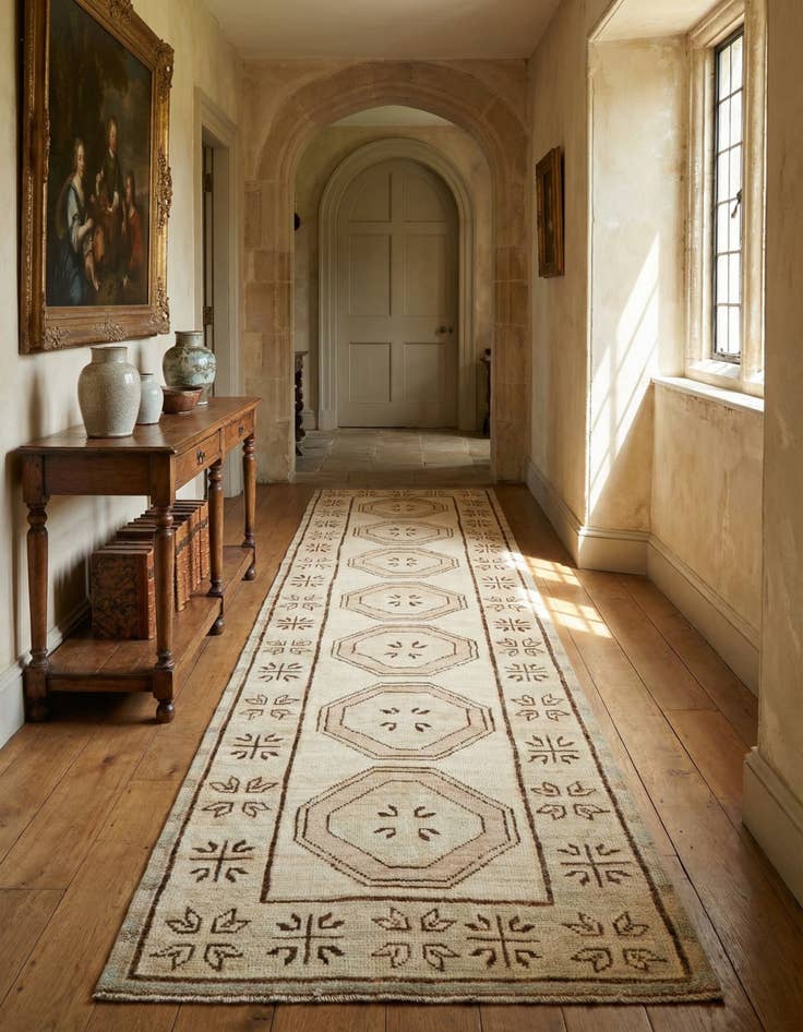 Detail image of 2' 9 x 10' 1 Hand Knotted Oushak Wool Runner Rug