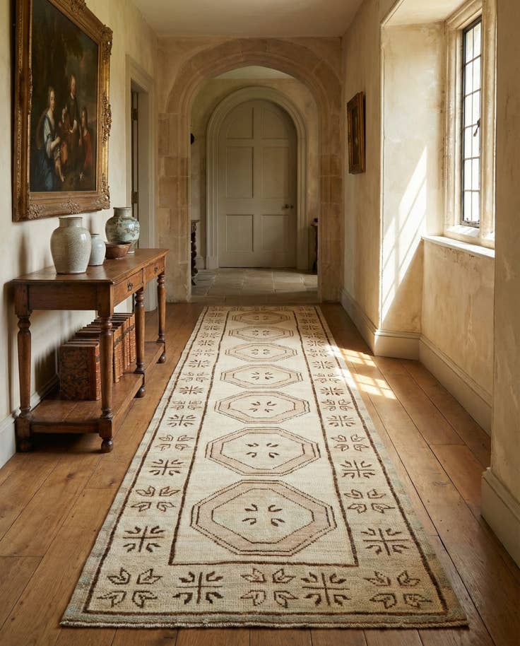 Detail image of 2' 9 x 10' 1 Hand Knotted Oushak Wool Runner Rug