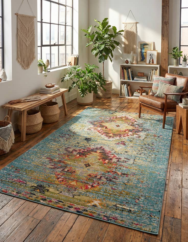 Detail image of 5' x 8' Washable Carnevale Rug