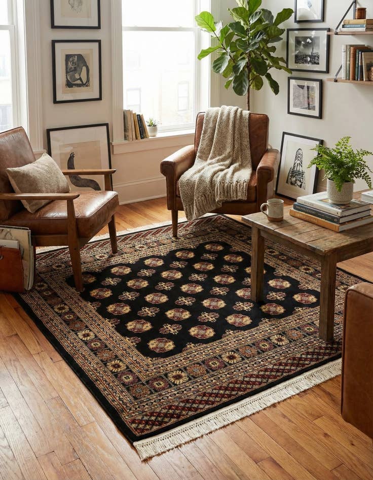 Detail image of 6' x 6' Bokhara Square Rug