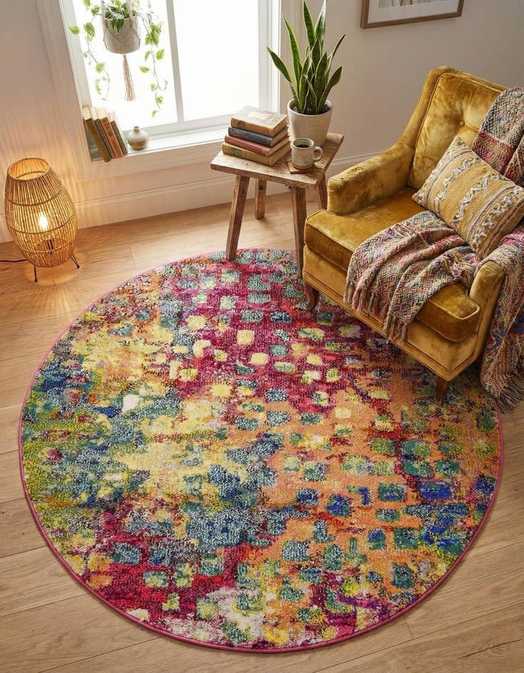 Detail image of 4' x 4' Washable Sevilla Round Rug
