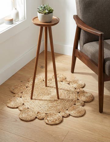 2' x 2' Handmade Braided Jute Round Rug