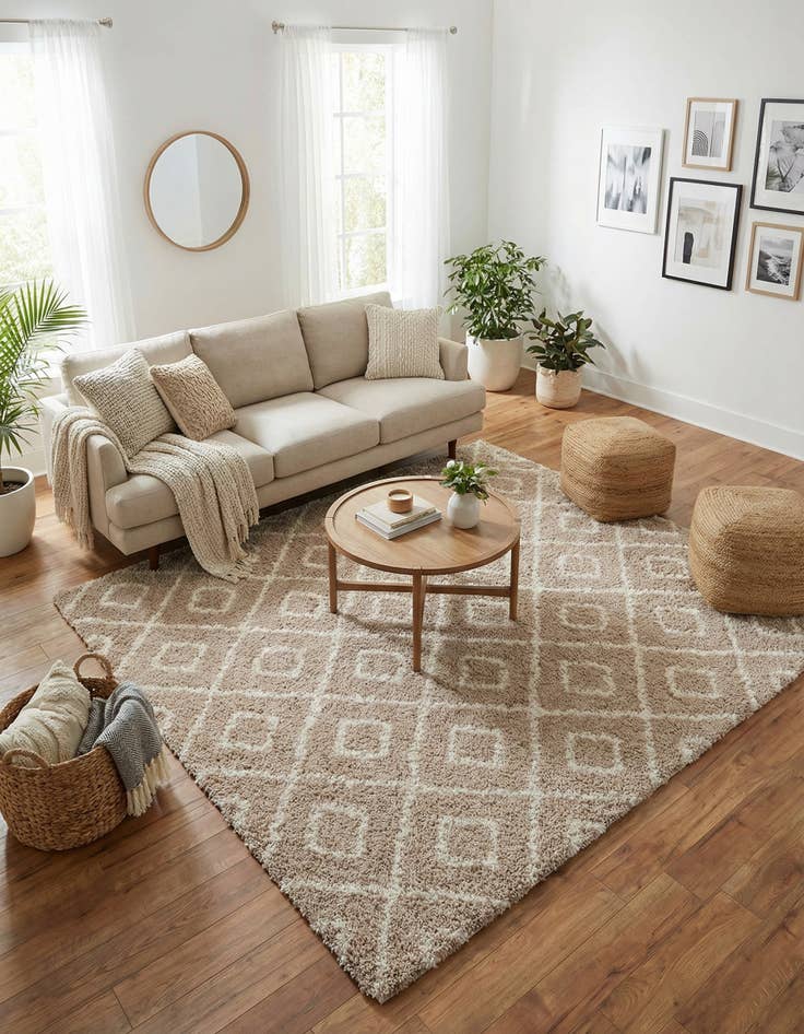 Detail image of  7' 10 x 7' 10 Lattice Shag Square Rug