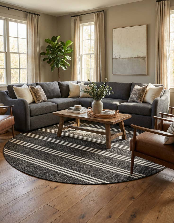 Detail image of 12' x 12' Washable Jill Zarin Anguilla Indoor / Outdoor Round Rug