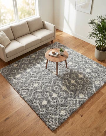 6' x 6' Moroccan Trellis Shag Square Rug