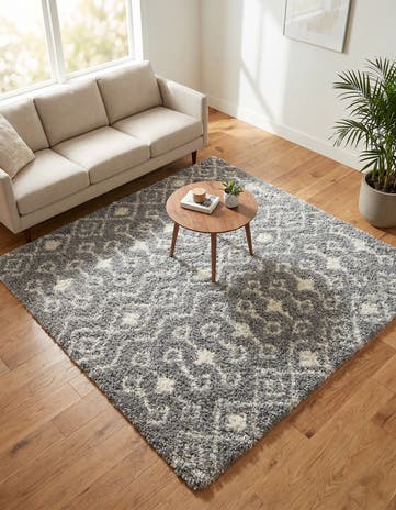 6' x 6' Moroccan Trellis Shag Square Rug