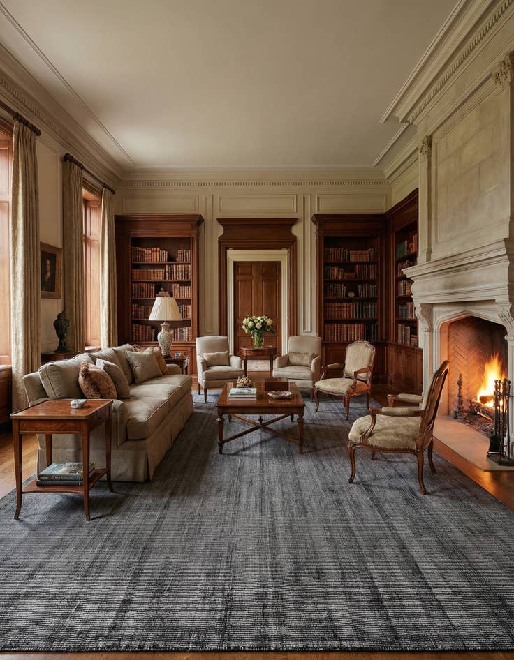 Detail image of 12' x 12'  Hand Woven Jill Zarin English Manor Wool Square Rug