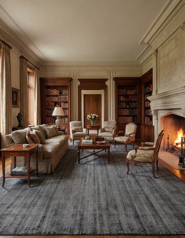 Blackberry Hand Woven Jill Zarin English Manor Wool Square Rug