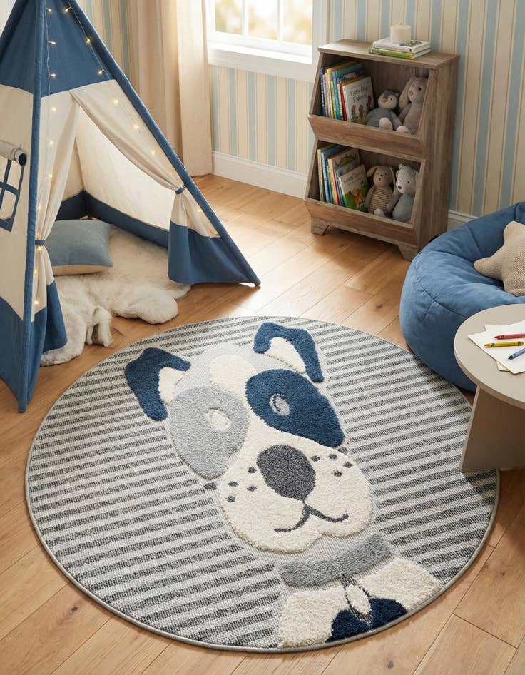 Detail image of 5' x 5' Whimsy Kids Round Rug