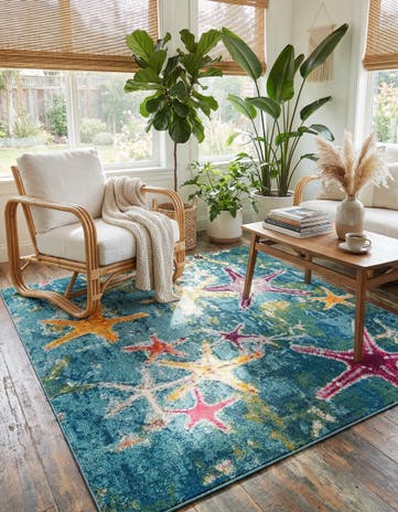 7' 10 x 7' 10 Washable Capri Square Rug