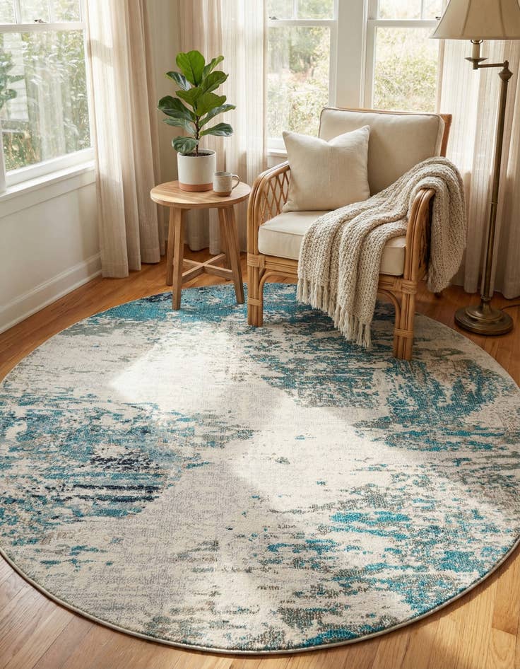 Detail image of 7' x 7' Washable Vivid Round Rug
