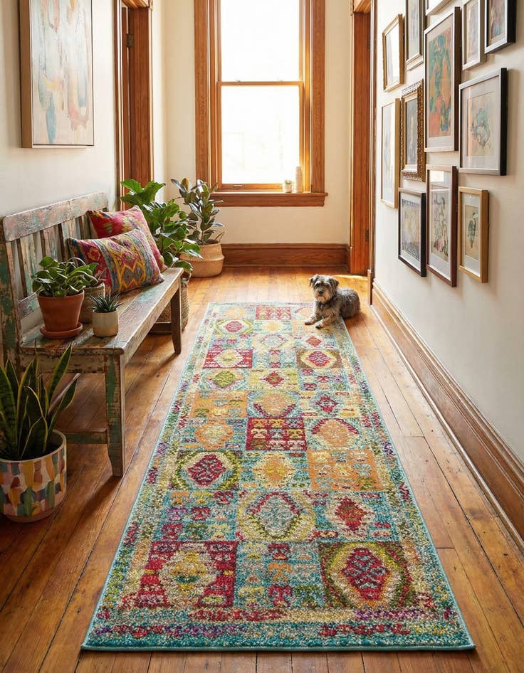 Detail image of 2' 2 x 6' 9 Washable Mesa Runner Rug