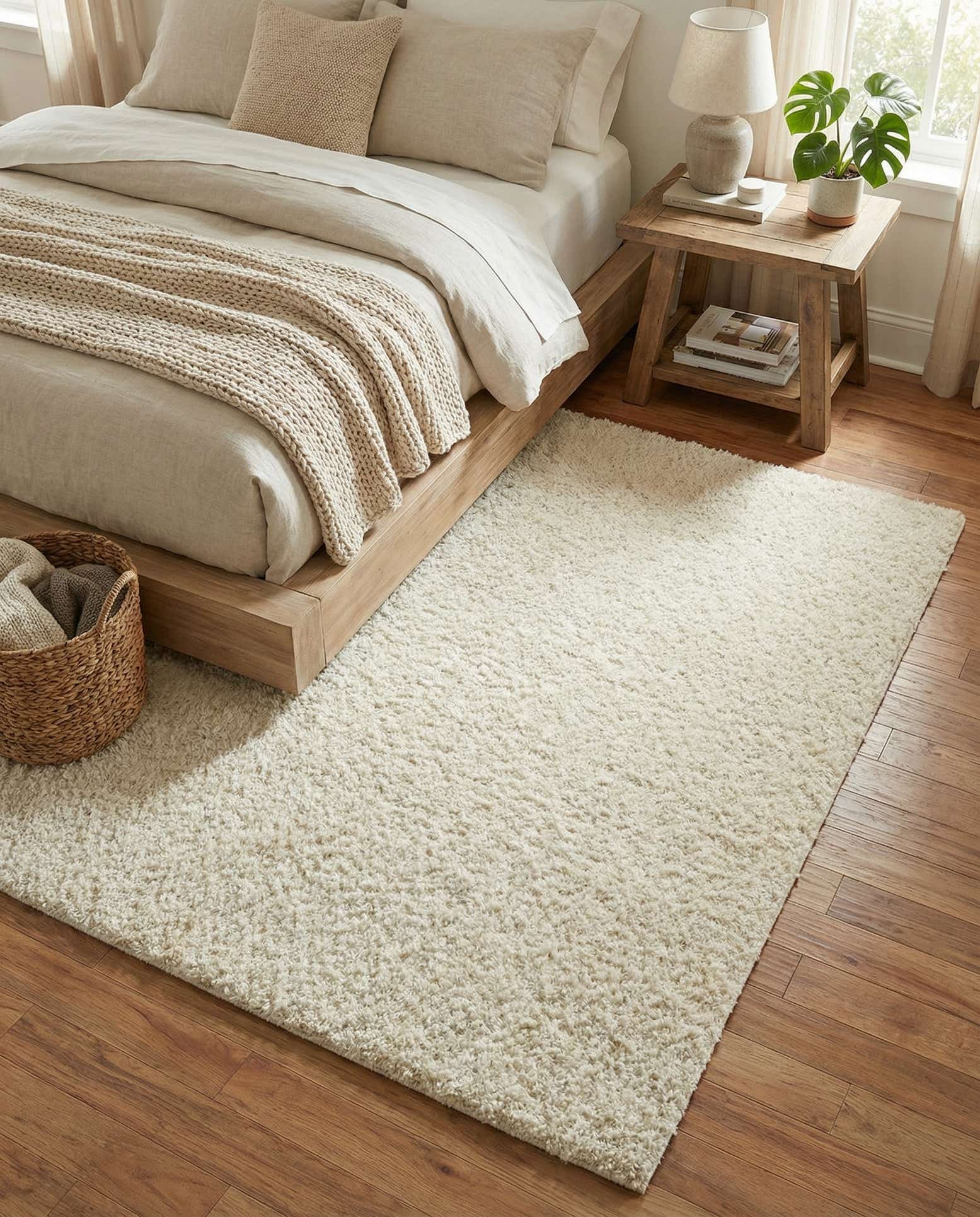 5' x 7' Solid Shag Rug