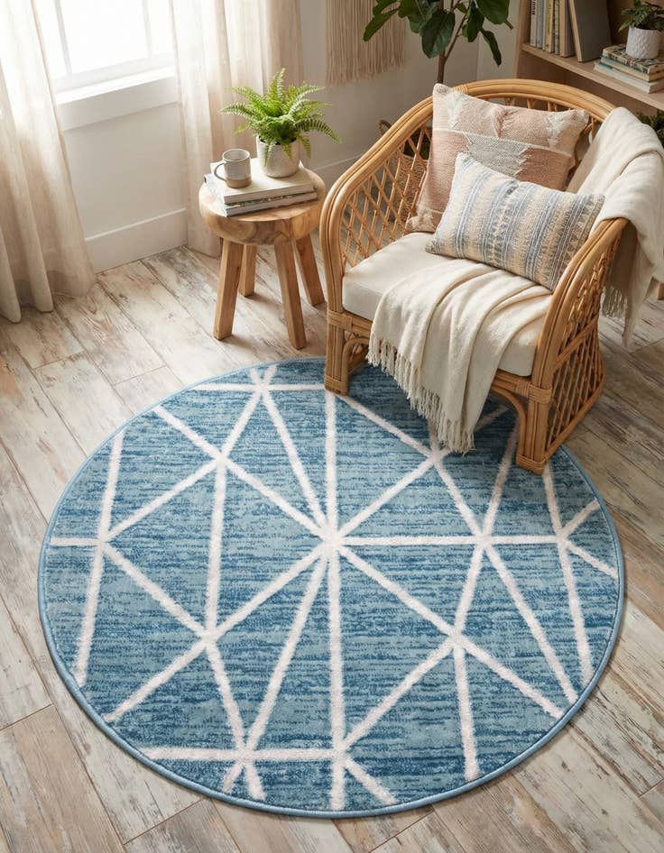 Detail image of 3' 3 x 3' 3 Lattice Trellis Round Rug