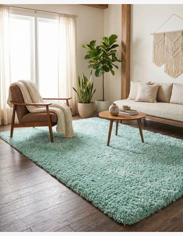 Cyan Infinity Shag Rug