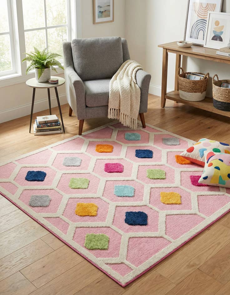 Detail image of 5' 3 x 5' 3  Washable Aruba Indoor / Outdoor Square Rug