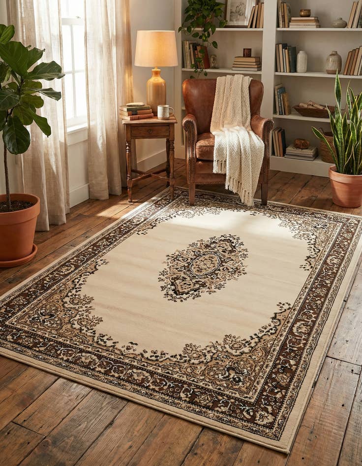 Detail image of 4' x 6' Mashad Design Rug