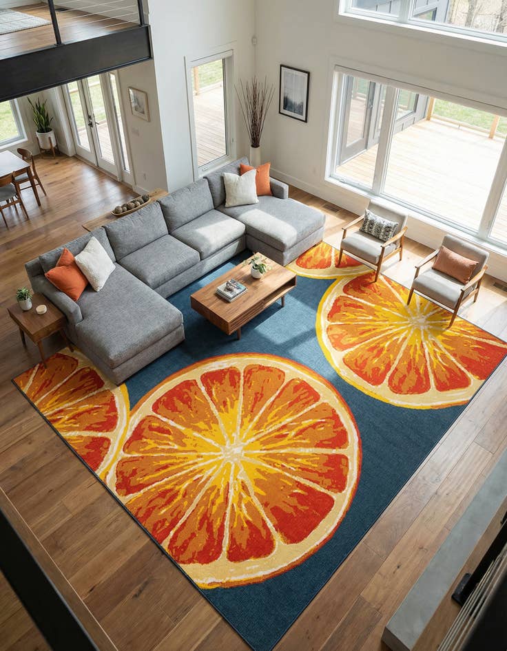 Detail image of 10' x 10' Washable Modern Indoor / Outdoor Square Rug