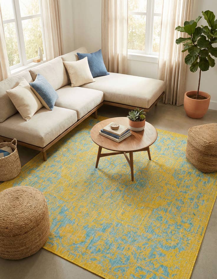 Detail image of 7' 10 x 7' 10  Washable Jill Zarin Dubai Indoor / Outdoor Square Rug