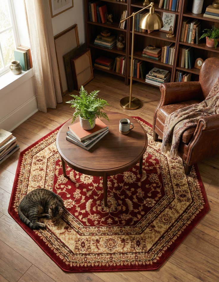 Detail image of 5' 3 x 5' 3 Aditi Octagon Rug